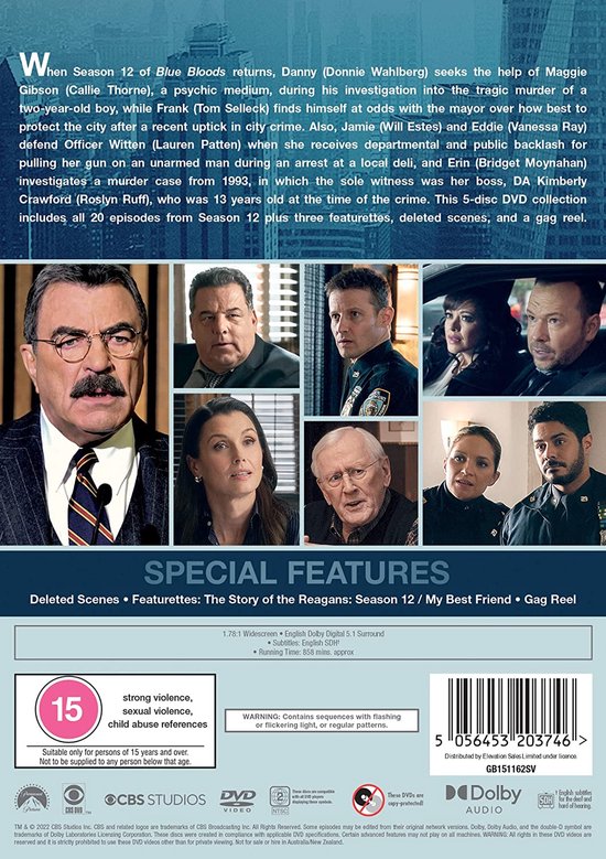 Blue Bloods Seizoen 12 - Import zonder NL ondertiteling (DVD