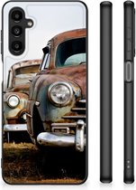 Telefoonhoesje Geschikt voor Samsung Galaxy A14 5G TPU Silicone Hoesje met Zwarte rand Vintage Auto