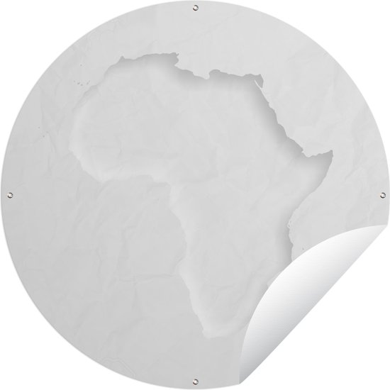 Tuincirkel Kaart - Afrika - Papier - 90x90 cm - Ronde Tuinposter - Buiten