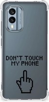 Smartphonehoesje Nokia X30 Telefoon Hoesje met doorzichtige rand Finger Don't Touch My Phone
