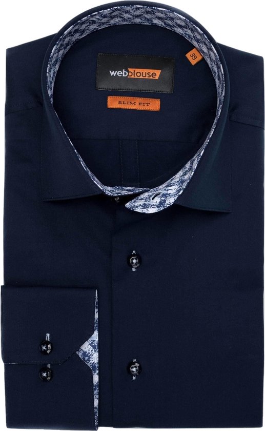 Chemise Homme Bleu Foncé avec Contraste - 42 | bol.com