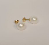 Clous d'oreilles perle - perles d'eau douce - 14 carats - or jaune - vente