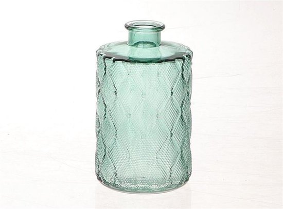 Vaas Vinty glas met reliëf Ø9xh15cm groen