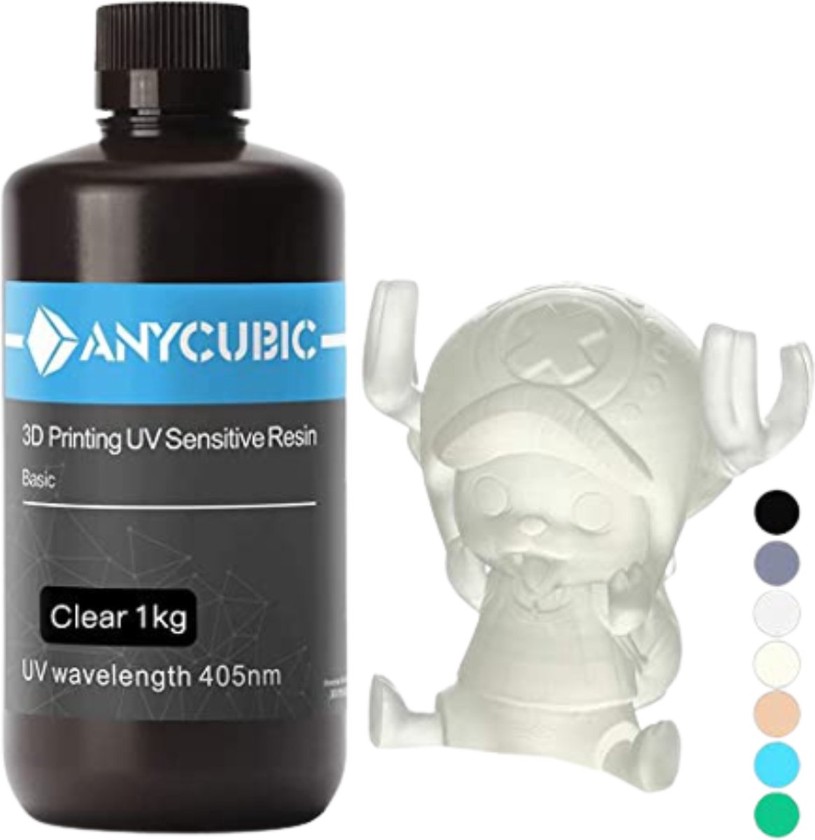 Anycubic SLA 3D Printer Resin - 1 Liter - 3D Printer Filament - 7 Verschillende Kleuren - Transparant Wit