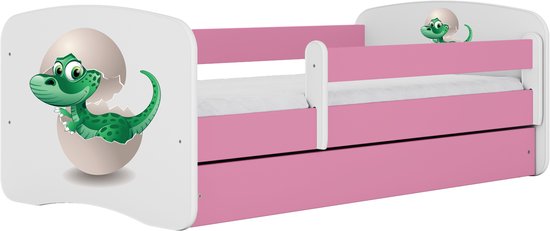 Kocot Kids - Bed babydreams roze baby dino met lade zonder matras 160/80 - Kinderbed - Roze