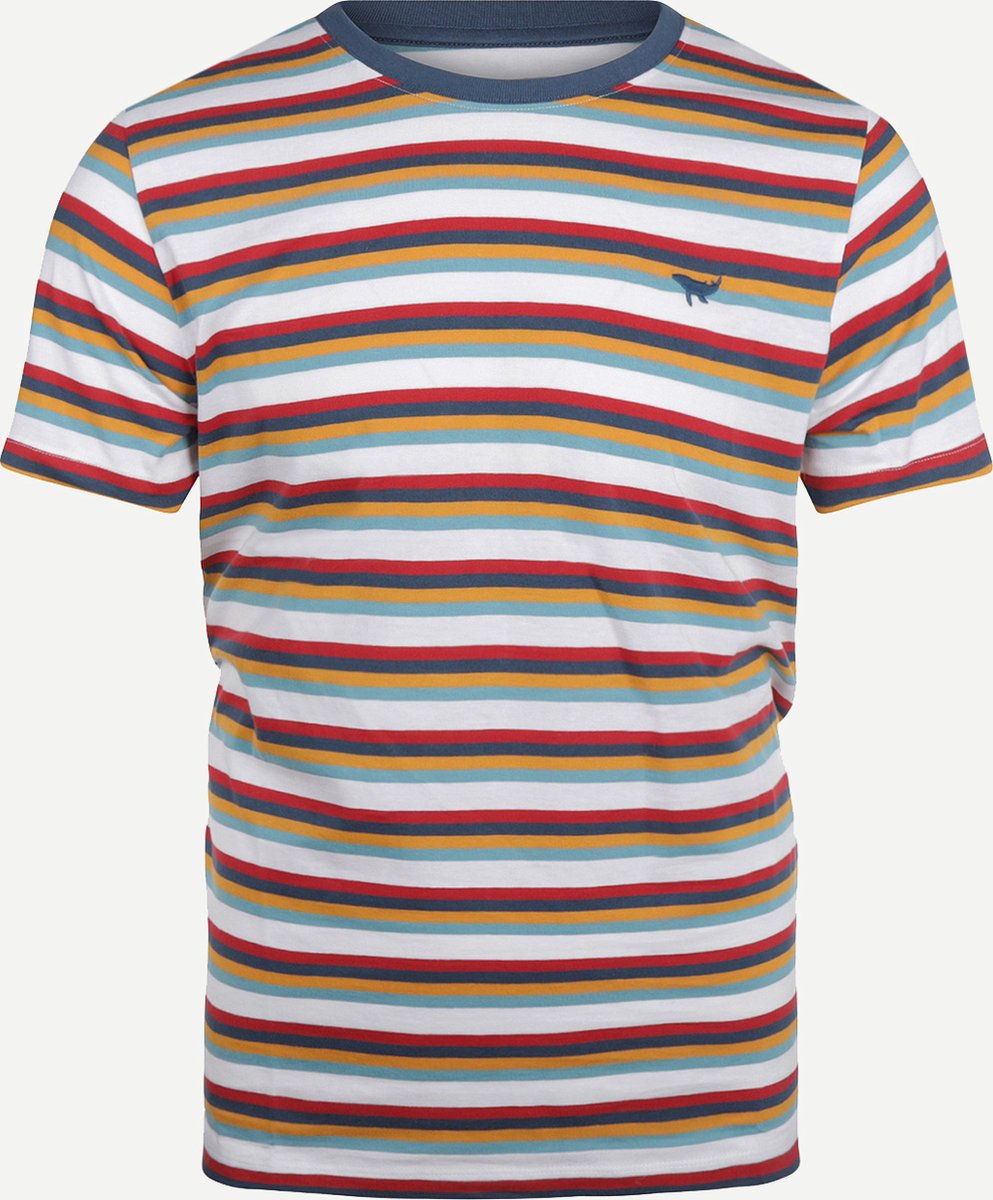 Amagansett Lente/Zomer 2023 T-shirt Stripe Tee Mannen - Regular fit - Organic Cotton - Kobalt (XL)
