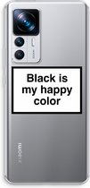 Case Company® - Hoesje geschikt voor Xiaomi 12T hoesje - Black is my happy color - Soft Cover Telefoonhoesje - Bescherming aan alle Kanten en Schermrand