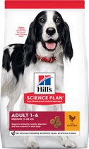 4x Hill's Science Plan Hondenvoer Adult Medium Kip 2,5 kg