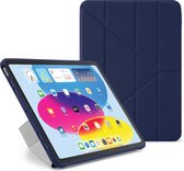 Pipetto Original Origami No1 case, geschikt voor iPad 10.9 (2022) – met multifunctionele vouwbare cover - volledige 360˚ bescherming - donker blauw