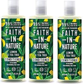 Faith in Nature - Lemon & Tea Tree Conditioner (antiroos) - 400ml - 3 Pak