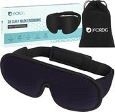 ForDig Ergonomic 3D Sleep Mask - 100% Blackout Eye Mask Incl. Pochette de rangement - Masque de sommeil en mousse à mémoire de forme respirante - Bandeau pour les yeux réglable - Masque de nuit pour dormir - Blauw
