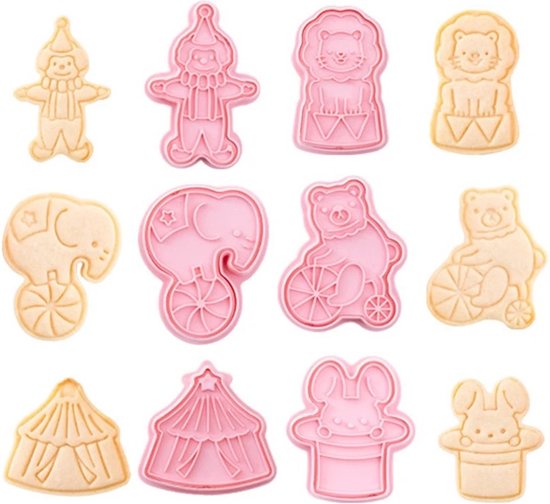 Circus dieren uitsteker set - koekjesvorm - uitstekers fondant - uitsteekvorm - cookie cutter