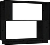 vidaXL-Boekenkast/kamerscherm-80x25x70-cm-massief-grenenhout-zwart