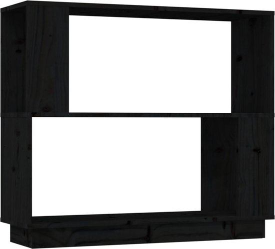 vidaXL - Boekenkast/kamerscherm - 80x25x70 - cm - massief - grenenhout - zwart