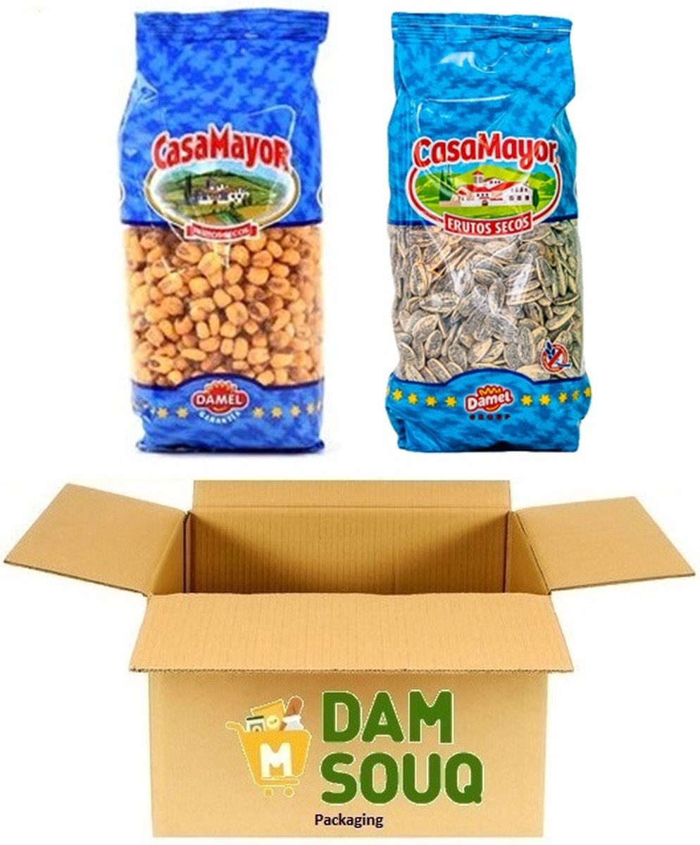 Damsouq® Mixpakket Casa Mayor Zonnebloempitten en Maïssnack (4x 250 Gram) - Damsouq
