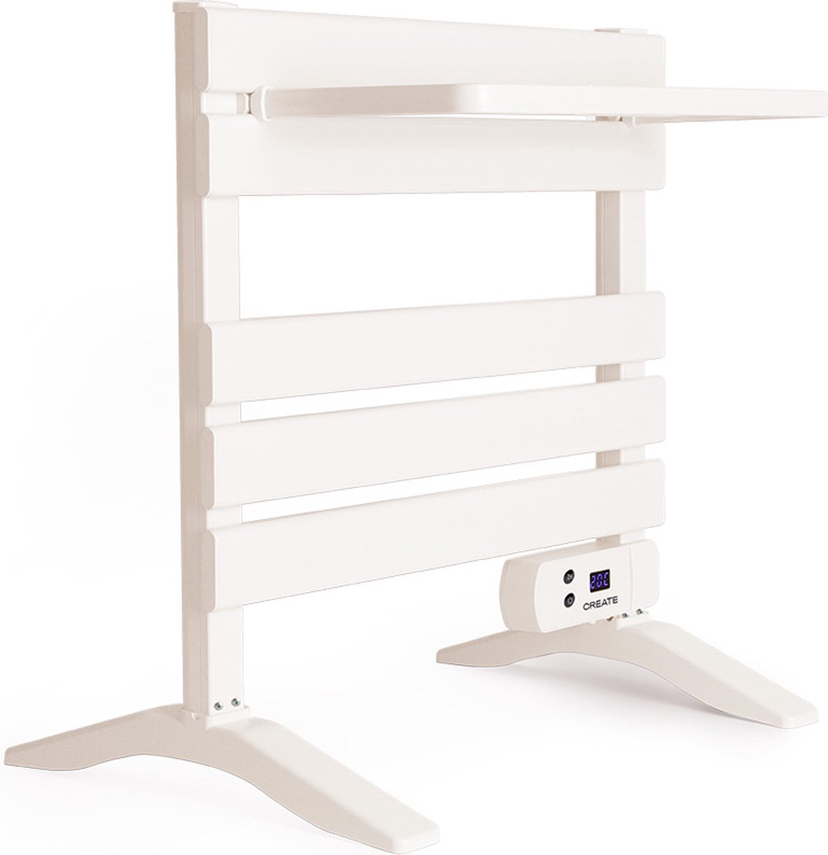 CREATE - WARM TOWEL MINI 150W - Elektrische handdoekhouder - Wit - Met benen - Met plank
