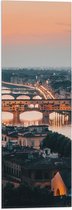 WallClassics - Vlag - Middeleeuwse brug over rivier de Arno - Italië - 20x60 cm Foto op Polyester Vlag