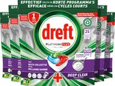 Dreft Platinum Plus All In One Machine Clean - Tablettes pour lave-vaisselle - 5 x 25 tablettes