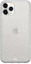 xoxo Wildhearts siliconen glitter hoesje - Sparkle Away Transparent - Siliconen hoesje geschikt voor iPhone 11 Pro - Shockproof case met glitters - Glitter hoesje transparant