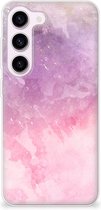 Telefoonhoesje Geschikt voor Samsung Galaxy S23 Silicone Back Cover Pink Purple Paint