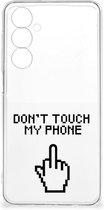 Leuk TPU Back Case Geschikt voor Samsung Galaxy A54 5G Hoesje Finger Don't Touch My Phone