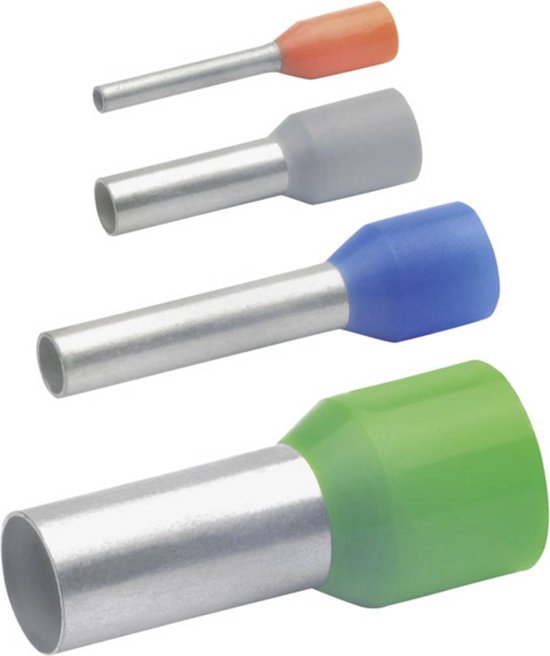 adereindhulzen, 150 stuks adereindhulzen 10 mm2, rood geïsoleerde hulzen, adereindhulzen 10 mm², adereindhulzen 10 mm² x 18 mm lang rood, aderhulzen, kabelschoenset voor draadverbinding