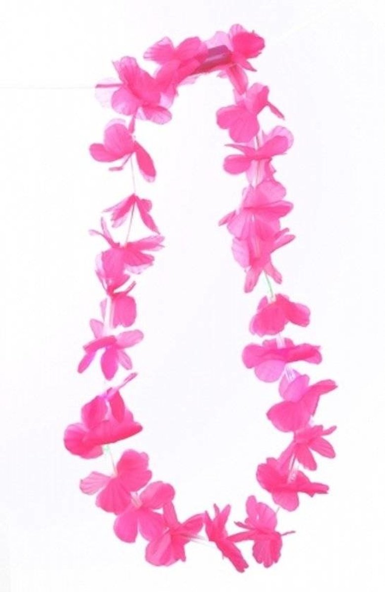 PartyXplosion - Bloemenkrans - Roze - LED lampjes - Hawaii