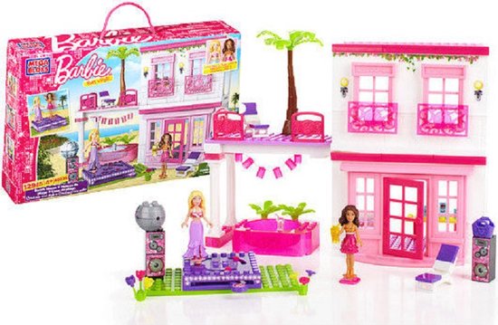 Mega Bloks Barbie Beach House - roze - 129 stuks - Barbie - Strandhuis