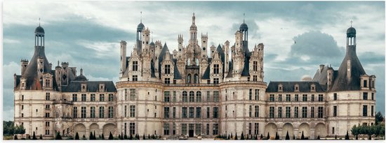 WallClassics - Poster (Mat) - Kasteel van Chambord - Frankrijk - 60x20 cm Foto op Posterpapier met een Matte look