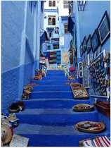 WallClassics - Poster Glanzend – Kunst op Straat - Marokko - 30x40 cm Foto op Posterpapier met Glanzende Afwerking