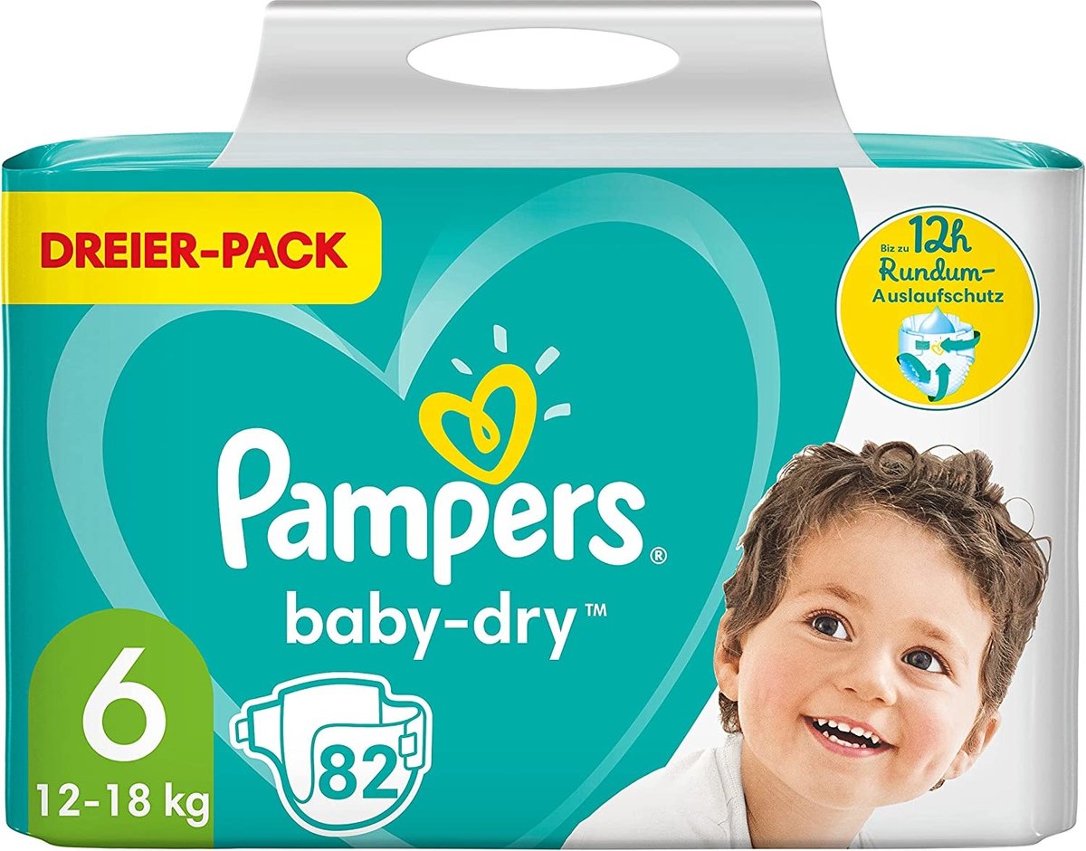 Goedkoopste Pampers - Baby Dry - Maat 6 - Mega Pack - 82 luiers