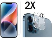 Screenz® - Screenprotector + Camera lens protector geschikt voor iPhone 13 Pro - Tempered glass Screen protector geschikt voor iPhone 13 Pro - Beschermglas - Glasplaatje - 2+2 stuks