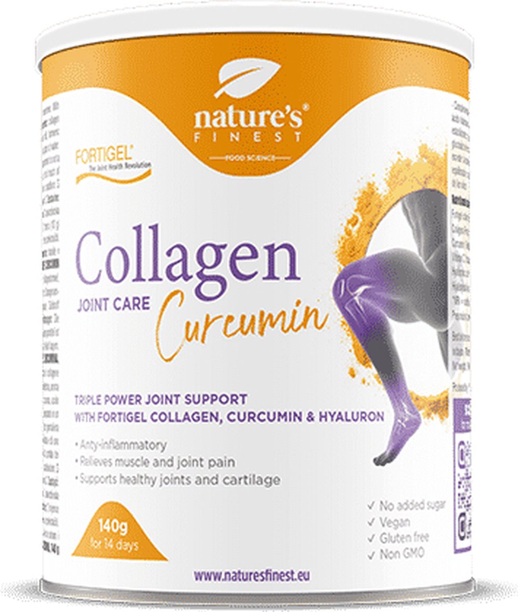 Goedkoopste Nature's Finest Curcumin JointCare - Fortigel® Collageen met Kurkuma, Hyaluronzuur & Vitamine C - Ondersteunt Gewrichten, Kraakbeen & Immuniteit - Klinisch bewezen formule - Zonder toegevoegde suikers - collagen supplement