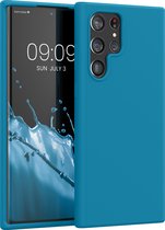 kwmobile telefoonhoesje geschikt voor Samsung Galaxy S22 Ultra - Hoesje met siliconen coating - Smartphone case in Caribisch blauw