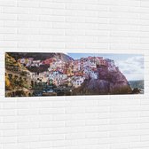 Muursticker - Gekleurden Huizen op Bergen - Italië - 150x50 cm Foto op Muursticker