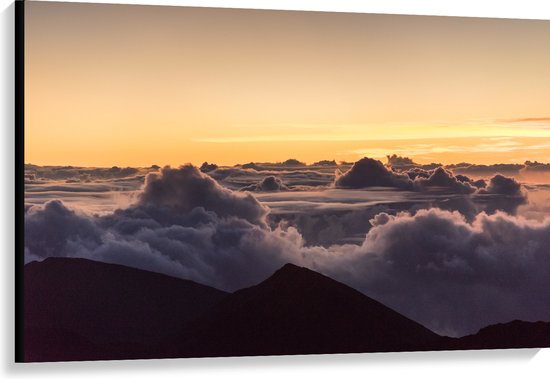 Canvas - Bergen boven de Wolken - Hawaii - 120x80 cm Foto op Canvas Schilderij (Wanddecoratie op Canvas)