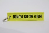 REMOVE BEFORE FLIGHT - Aviation Tag - Geel - Zwarte letters