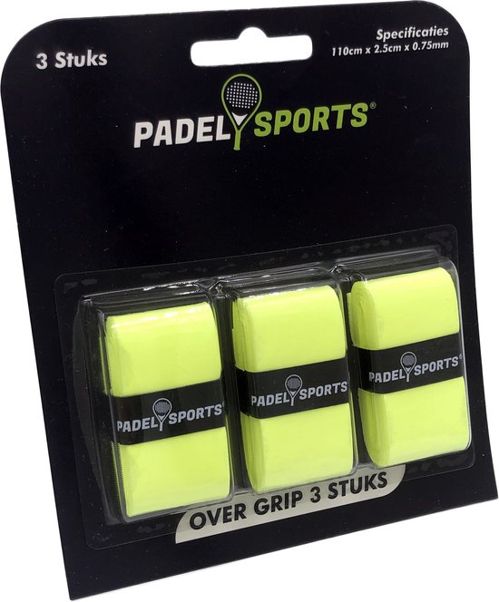 Overgrip - Grip - Griptape - Padel - Overgrip tennis - Overgrip padel - Racketaccessoires - Lichtgeel - 3 stuks - Padel Sports Overgrip - Grip - Griptape - Padel - Overgrip tennis - Overgrip padel - Racketaccessoires - Lichtgeel - 3 stuks - Padel Sports