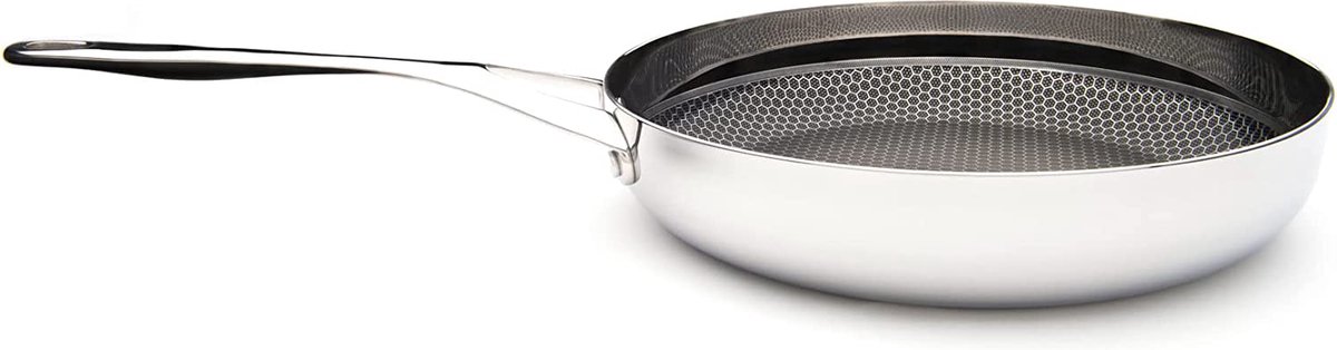 Crowd Cookware – Blackbeard braadpan Ø24 cm - RVS – Krasbestendig en non-stick – Geschikt voor alle warmtebronnen inclusief oven - Vaatwasserbestendig