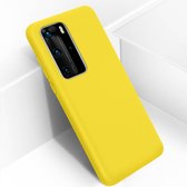 Geschikt voor Huawei P40 Pro siliconen hoesje semi-rigide Soft-touch afwerking geel