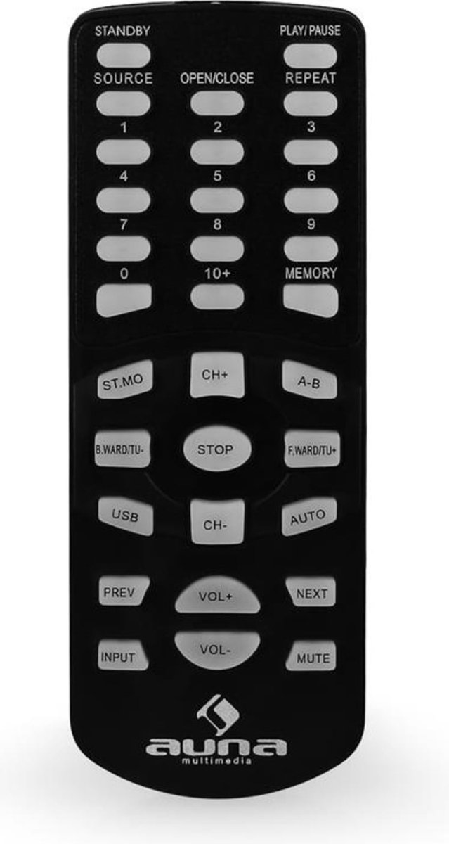 Auna-versterker, hifi-stereo-miniversterker, hifi-versterker met bas- en treble-regelaar, 1-kanaals audioversterker, stereoversterker met luidsprekers, afstandsbediening en AUX-aansluiting, AV-receiver — afbeelding 2