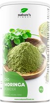 Nature's Finest Moringa poeder Bio | Biologisch en Onbewerkt Superfood | Rijk aan Vitaminen, Mineralen en Eiwitten - 100% biologische oorsprong, rijk aan voedingsvezels, die bijdragen tot een gezonde spijsvertering