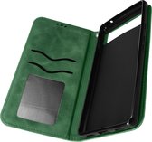Geschikt voor Google Pixel 6a Wallet Case Soft-touch kaarthouder Magnetische klep groen