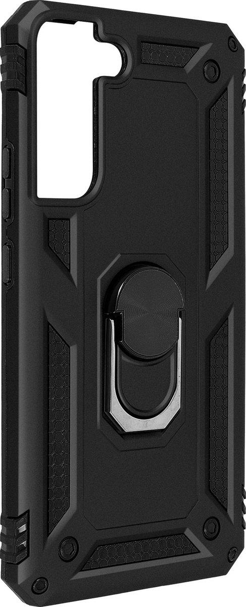 Geschikt voor Samsung Galaxy S22 Plus Hybrid Case Video Support Ring zwart