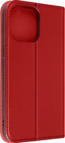 Convient pour Apple iPhone 14 Pro Max Étui folio en cuir Fonction support vidéo Rouge