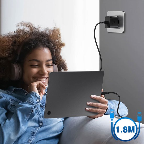 Adaptateur secteur Samsung - Câble USB-C vers USB-C - 45W - 1.8m - Noir
