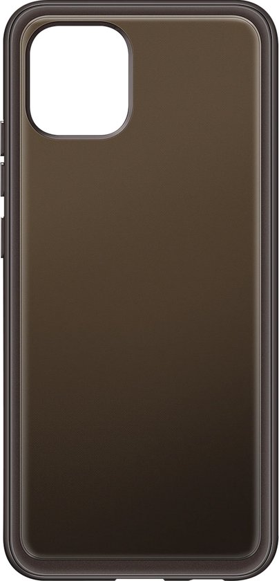 Zwart doorzichtig Samsung Galaxy A03 hoesje.
