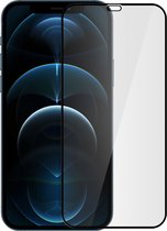 Geschikt voor Apple iPhone 12/12 Pro gehard glas 9H volledige hechting afgeschuinde rand zwart