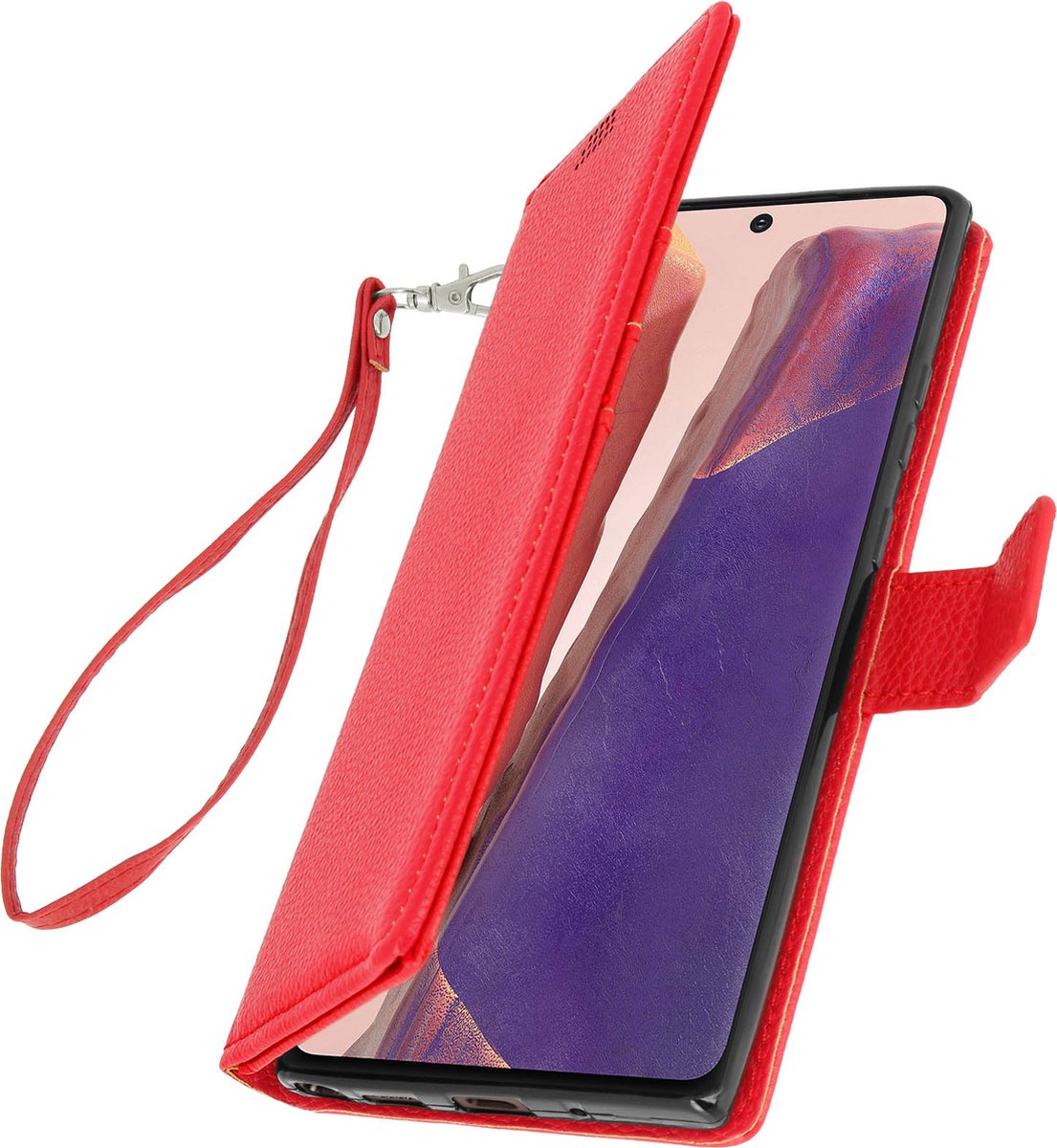 Cover Geschikt voor Samsung Galaxy Note 20 Flip Wallet Stand Video rode