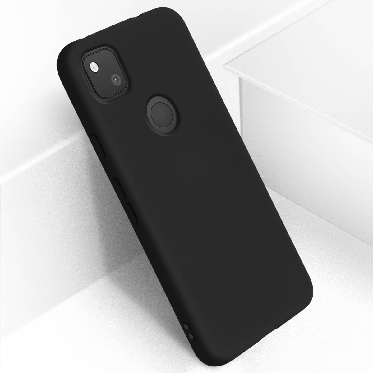 Geschikt voor Google Pixel 4A siliconen hoesje semi-rigide Soft-touch afwerking Zwart